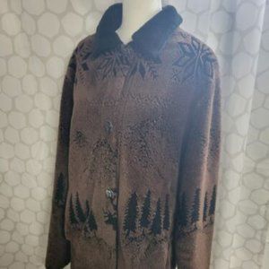 Outbrook Women Brown L polyester - Acrylic Winter Jacket